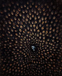 an image of a black hole with a bird in it